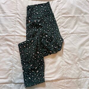 Fabletics Dark Green Leopard Leggings